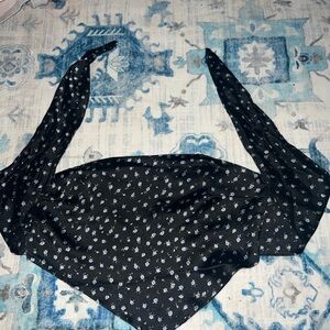 Black Floral Bandana Top